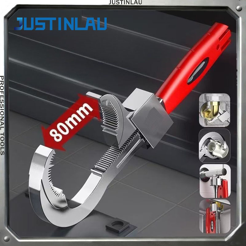 Pipe Wrench Adjustable - JUSTINLAU Multifunctional Bathroom Wrench Set Adjustable